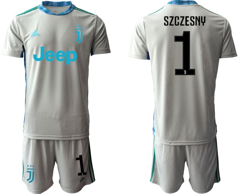 Men 2020-2021 club Juventus gray goalkeeper #1 Soccer Jerseys->juventus jersey->Soccer Club Jersey